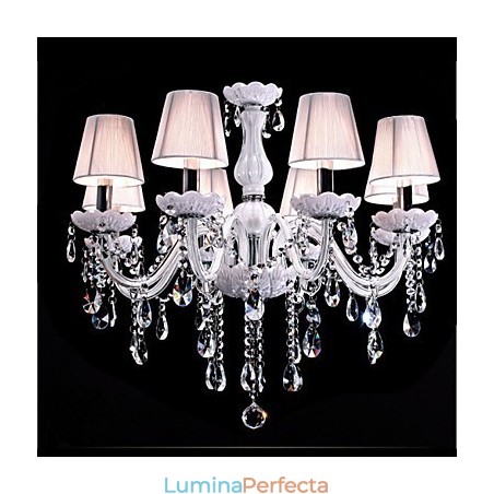 Candelabru Cristal De Lux Cu 6 Lumini Candelabru Cristal K9 Culoare Albă