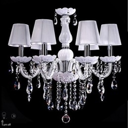 Candelabru Cristal De Lux Cu 6 Lumini Candelabru Cristal K9 Culoare Albă