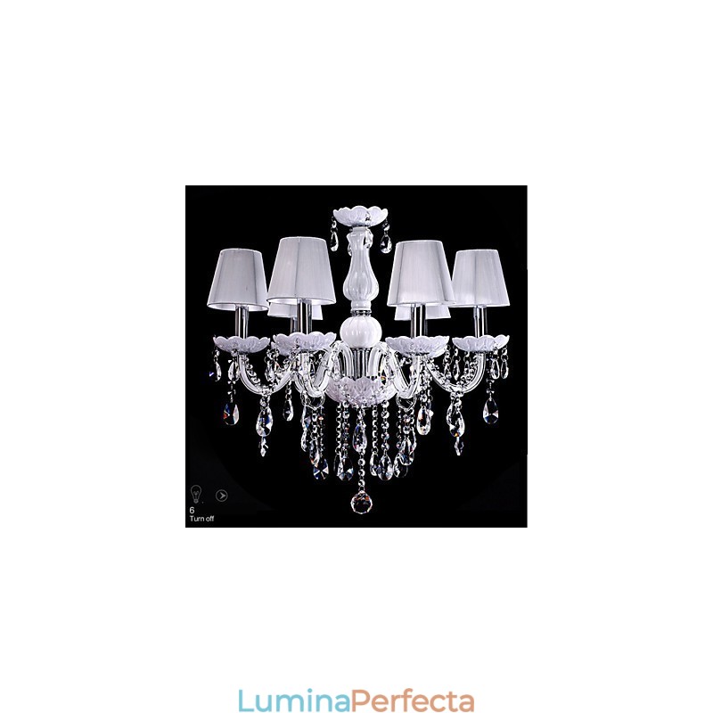 Candelabru Cristal De Lux Cu 6 Lumini Candelabru Cristal K9 Culoare Albă