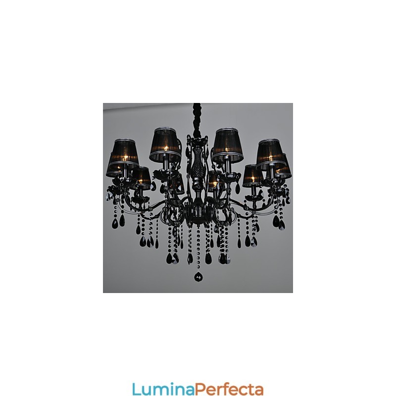 Candelabru Cristal Modern Contemporan Cristal 10 Lumini Metal