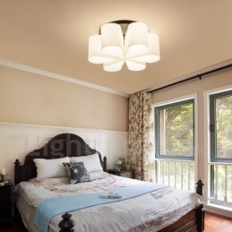 Lumină integrată Rustic Lodge cu 6 lumini