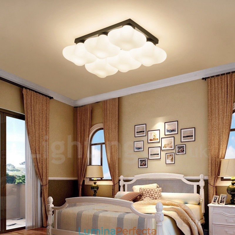 Lumină integrată Rustic Lodge cu 6 lumini