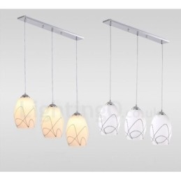 Lampă suspendată din metal, modernă, integrată, cu 3 lumini