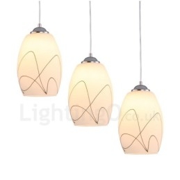 Lampă suspendată din metal, modernă, integrată, cu 3 lumini