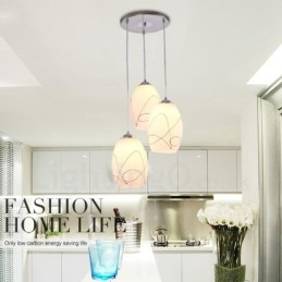 Lampă suspendată din metal, modernă, integrată, cu 3 lumini