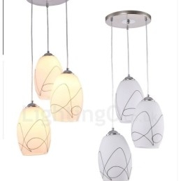 Lampă suspendată din metal, modernă, integrată, cu 3 lumini