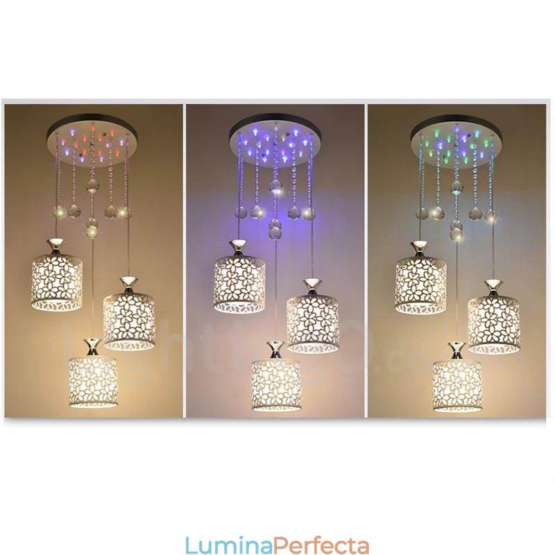 Lampă suspendată metalică incandescentă, modernă, cu 3 lumini