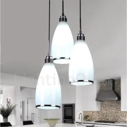 Lampă suspendată din metal, modernă, integrată, cu 3 lumini