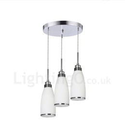Lampă suspendată din metal, modernă, integrată, cu 3 lumini