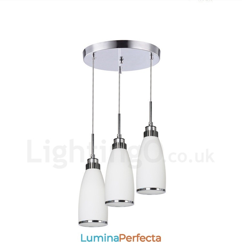 Lampă suspendată din metal, modernă, integrată, cu 3 lumini