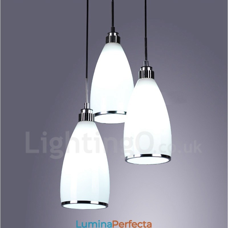 Lampă suspendată din metal, modernă, integrată, cu 3 lumini