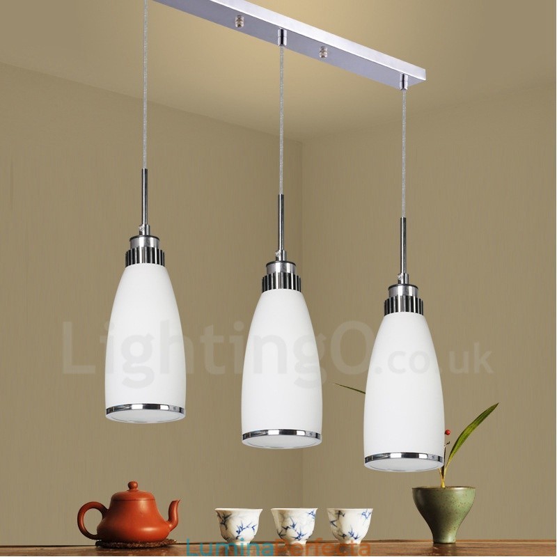 Lampă suspendată din metal, modernă, integrată, cu 3 lumini