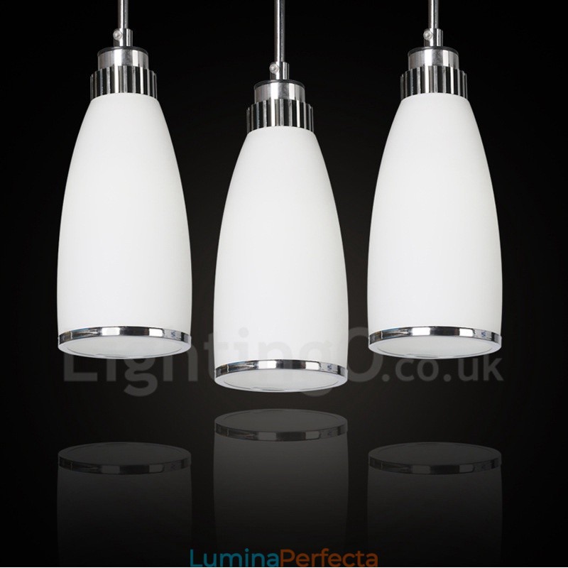 Lampă suspendată din metal, modernă, integrată, cu 3 lumini