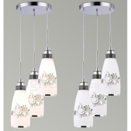 Lampă suspendată din metal, modernă, integrată, cu 3 lumini