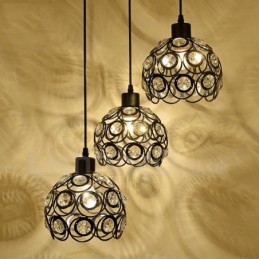 Lumină suspendată integrată Rustic Lodge cu 3 lumini