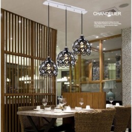 Lumină suspendată integrată Rustic Lodge cu 3 lumini