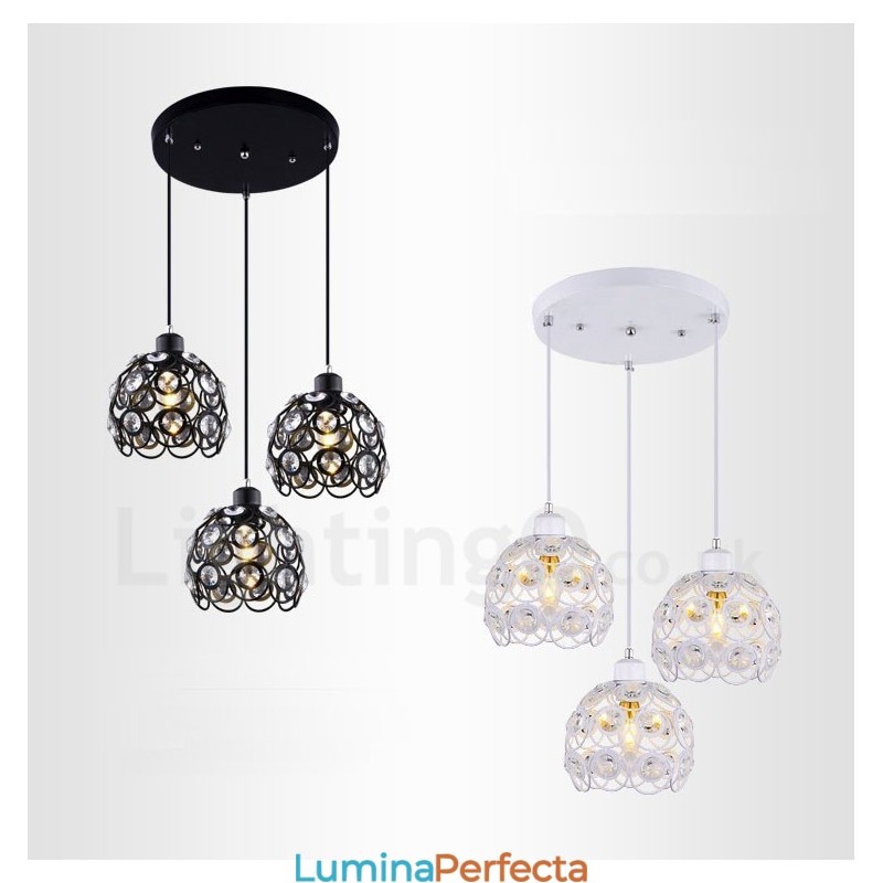 Lampă suspendată integrată Rustic Lodge cu 3 lumini