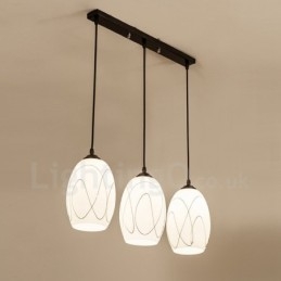 Lampă suspendată metalică integrată Rustic Lodge cu 3 lumini