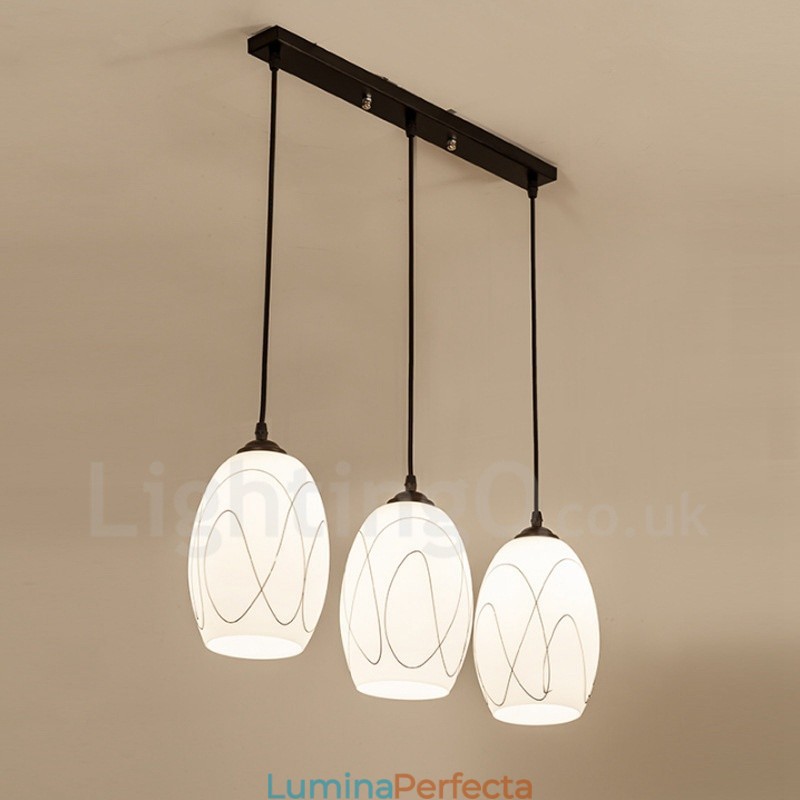 Lampă suspendată metalică integrată Rustic Lodge cu 3 lumini