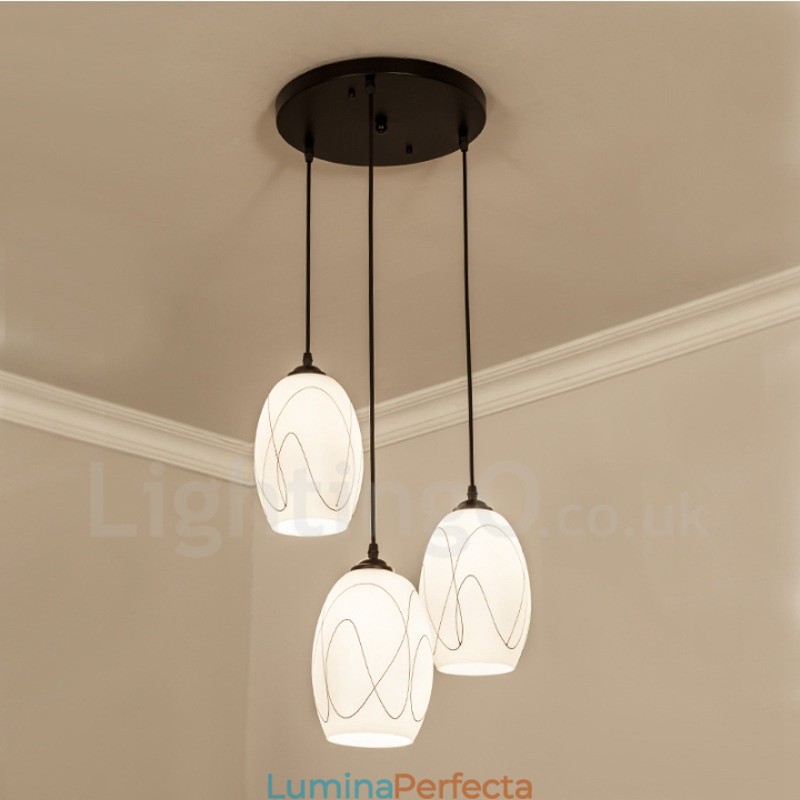 Lampă suspendată metalică integrată Rustic Lodge cu 3 lumini