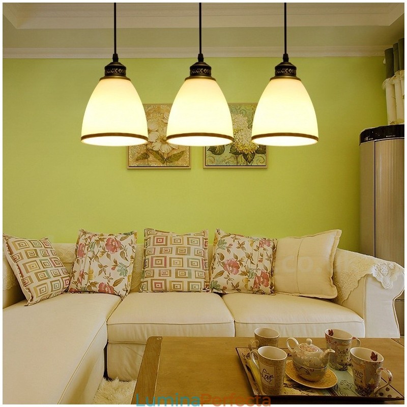 Lampă suspendată metalică integrată Rustic Lodge cu 3 lumini
