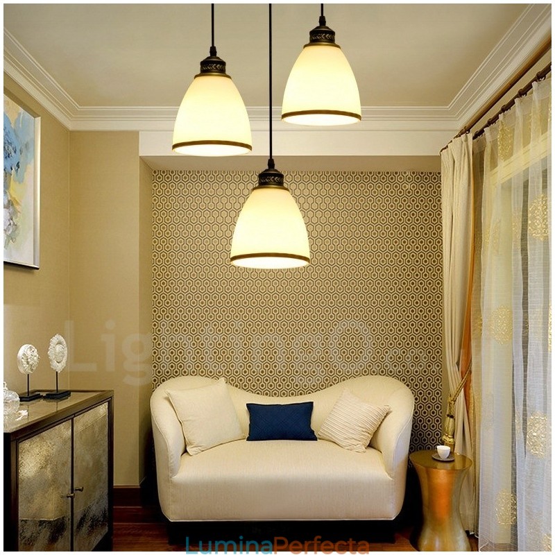 Lampă suspendată metalică integrată Rustic Lodge cu 3 lumini