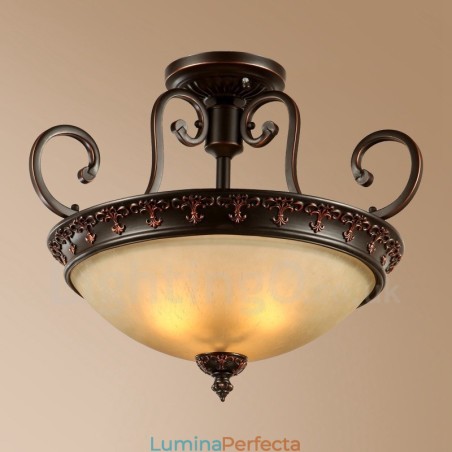 Lumină unică Rustic Lodge Lumină integrată metalică cu montare încasată