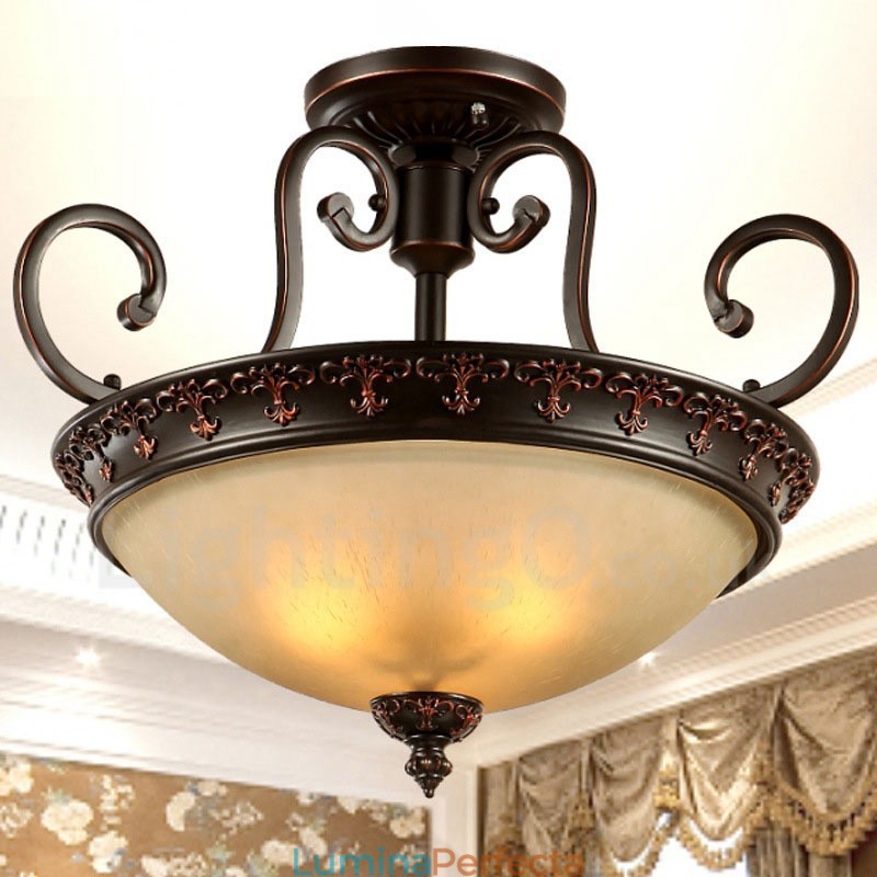 Lumină unică Rustic Lodge Lumină integrată metalică cu montare încasată