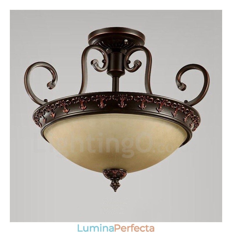 Lumină unică Rustic Lodge Lumină integrată metalică cu montare încasată