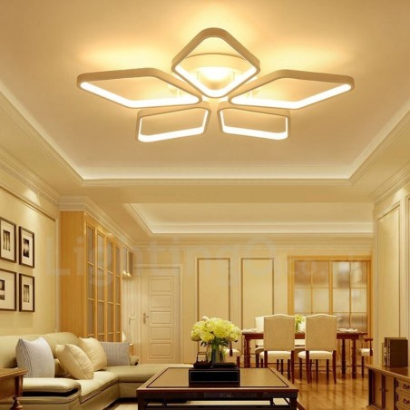 Lumină cu 5 lumini, modernă, contemporană, integrată, din metal Lumină cu 5 lumini, modernă, contemporană, integrată, din metal