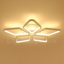 Lumină cu 5 lumini, modernă, contemporană, integrată, din metal