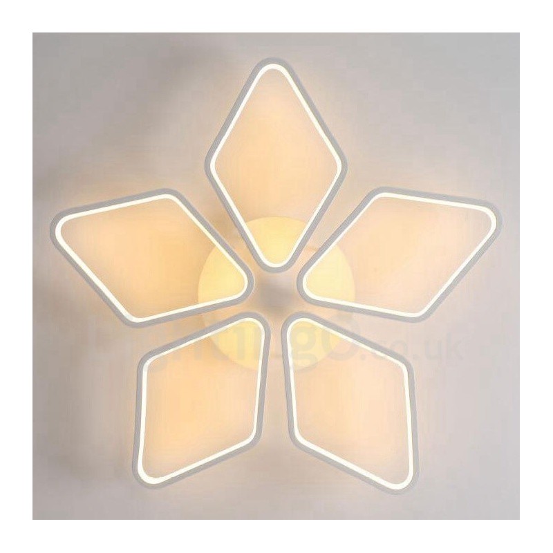 Lumină cu 5 lumini, modernă, contemporană, integrată, din metal