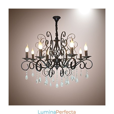 8 Cap de lampă de cristal în stil european de iluminat candelabru metalic 8 Cap de lampă de cristal în stil european de iluminat candelabru metalic