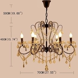 Candelabru Cristal 6 Lumini Modern Contemporan Traditional Clasic Rustic Lodge Vintage Retro