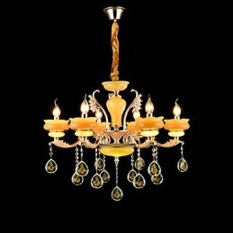 Caracteristică tradițională clasică din aliaj de zinc pentru candelabru din metal cu 6 becuri în stil mini cristal