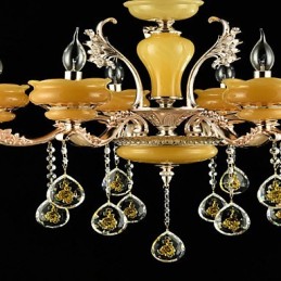 Caracteristică tradițională clasică din aliaj de zinc pentru candelabru din metal cu 6 becuri în stil mini cristal