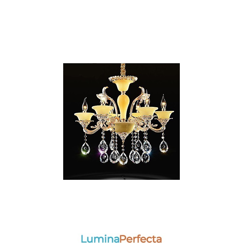 Lampă suspendată din cristal european Lampă suspendată cu cristal din aliaj de zinc