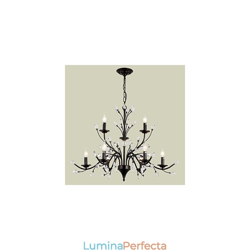 Candelabru de cristal cu 9 lumini Modern Contemporan Tradițional Clasic Vintage Retro Pictură Țară Caracteristică