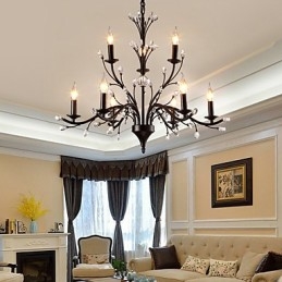 Candelabru de cristal cu 9 lumini Modern Contemporan Tradițional Clasic Vintage Retro Pictură Țară Caracteristică