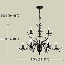Candelabru de cristal cu 9 lumini Modern Contemporan Tradițional Clasic Vintage Retro Pictură Țară Caracteristică