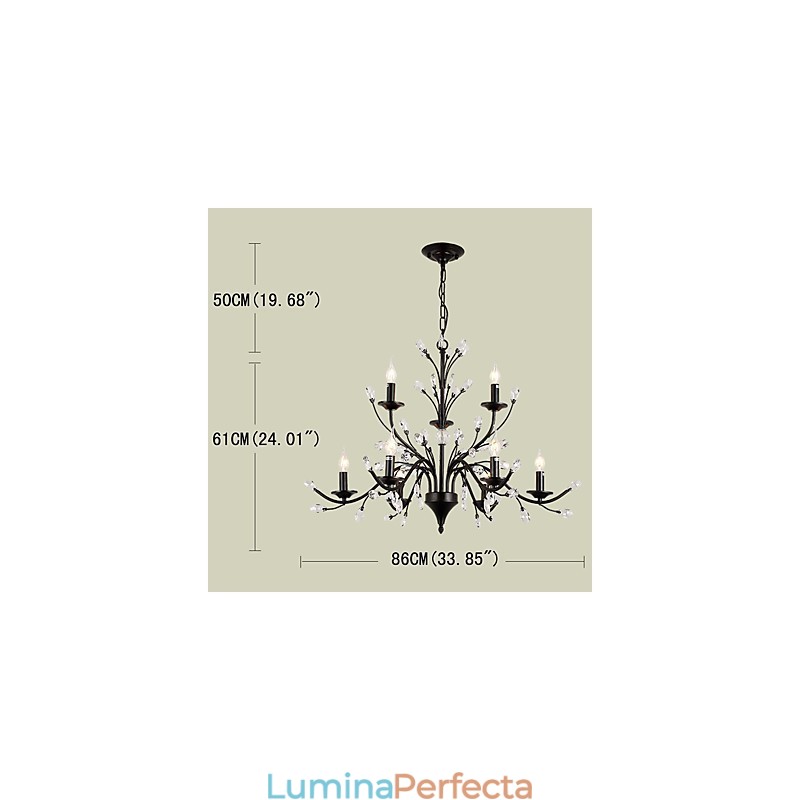 Candelabru de cristal cu 9 lumini Modern Contemporan Tradițional Clasic Vintage Retro Pictură Țară Caracteristică