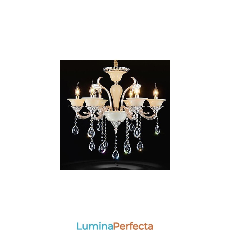 Lampă suspendată din cristal european Lampă suspendată cu cristal din aliaj de zinc