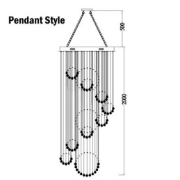 Lungime suplimentară, 5 metri, cristal lung, suspendat de tavan, candelabru modern, iluminat suspendat pentru casă, candelabru, lămpi