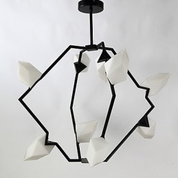 Lampă modernă din metal cu nouă lumini cu candelabru de piersici, cantina Decorate