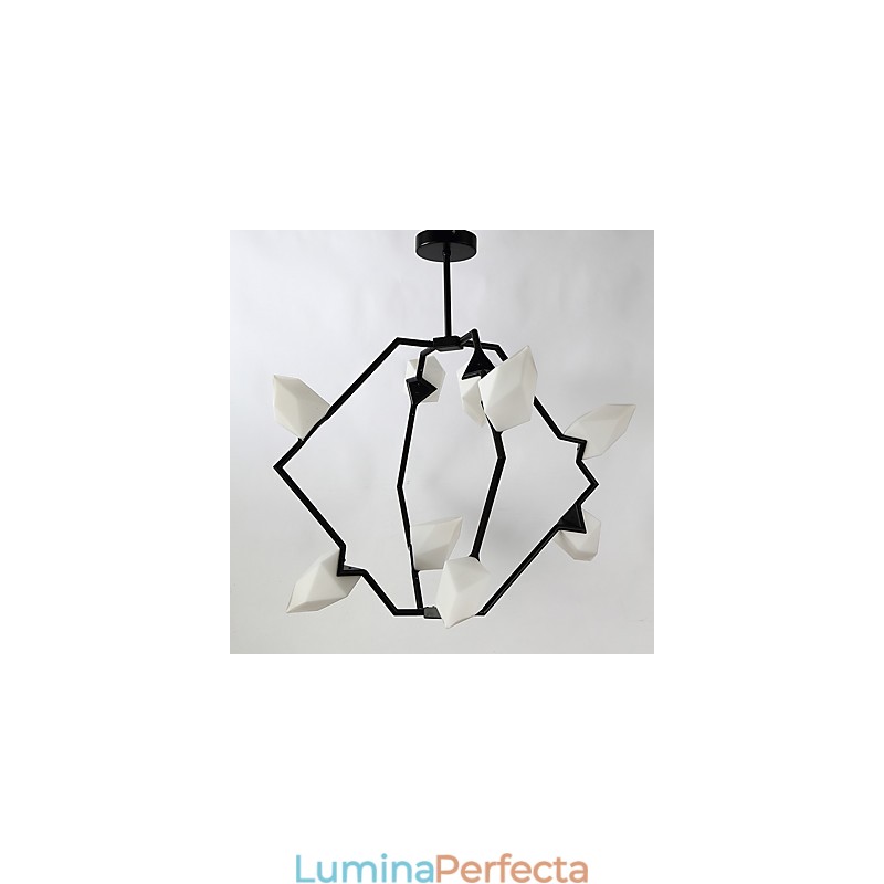 Lampă modernă din metal cu nouă lumini cu candelabru de piersici, cantina Decorate