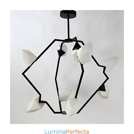 Lampă modernă din metal cu nouă lumini cu candelabru de piersici, cantina Decorate Lampă modernă din metal cu nouă lumini cu candelabru de piersici, cantina Decorate