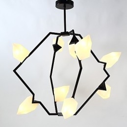 Lampă modernă din metal cu nouă lumini cu candelabru de piersici, cantina Decorate