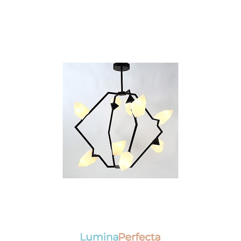 Lampă modernă din metal cu nouă lumini cu candelabru de piersici, cantina Decorate