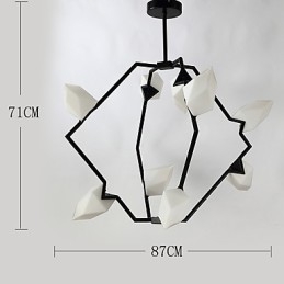 Lampă modernă din metal cu nouă lumini cu candelabru de piersici, cantina Decorate