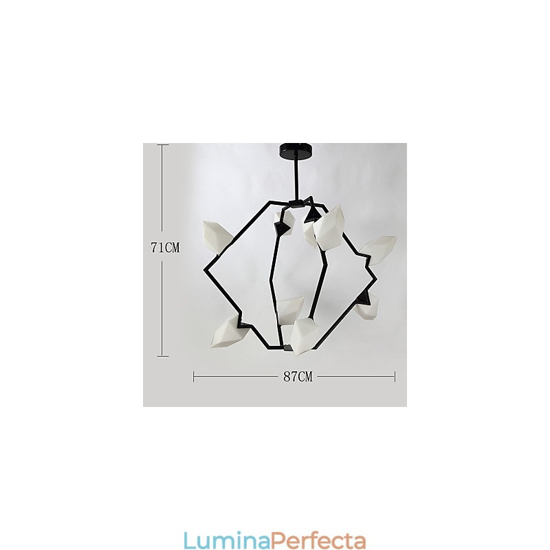Lampă modernă din metal cu nouă lumini cu candelabru de piersici, cantina Decorate